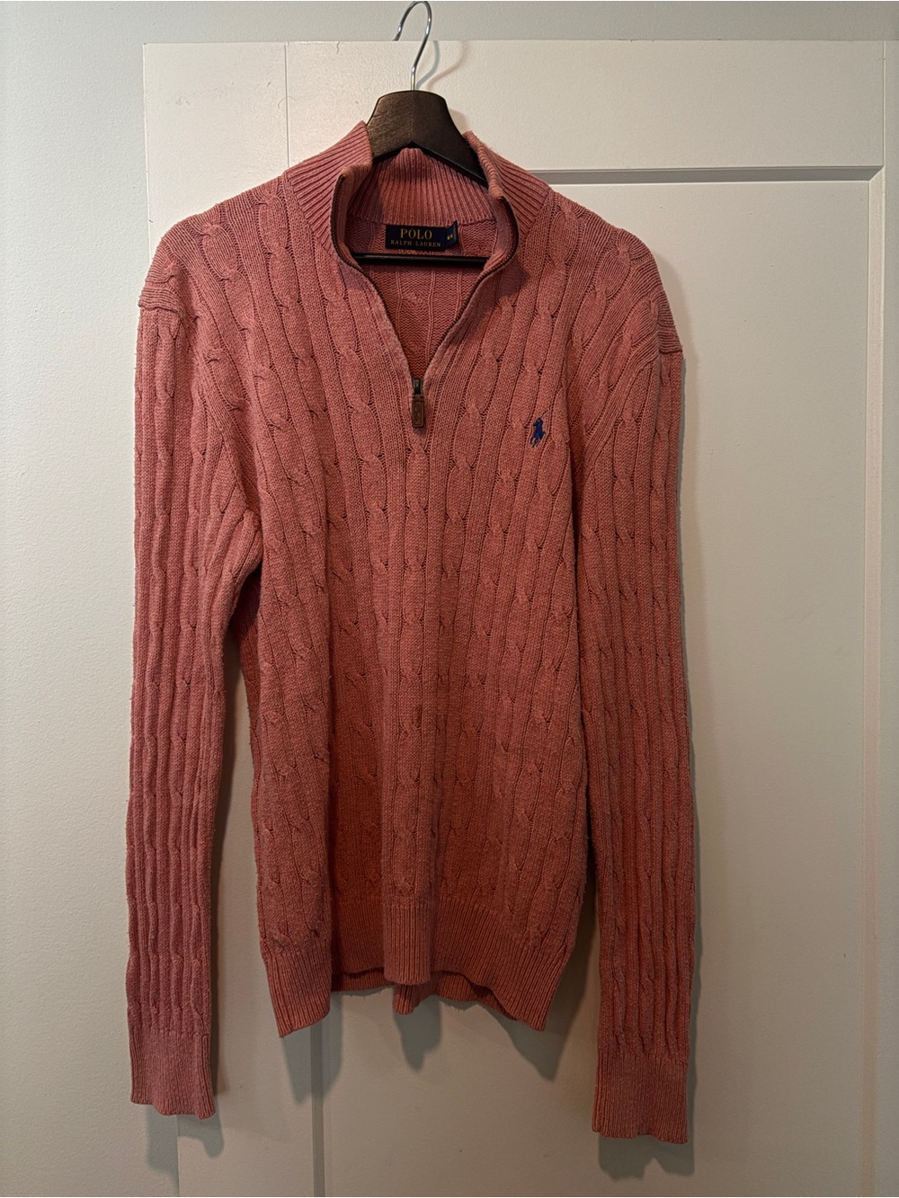Polo by Ralph Lauren Men's Cable Half-Zip Sweater in Coral